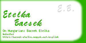 etelka bacsek business card
